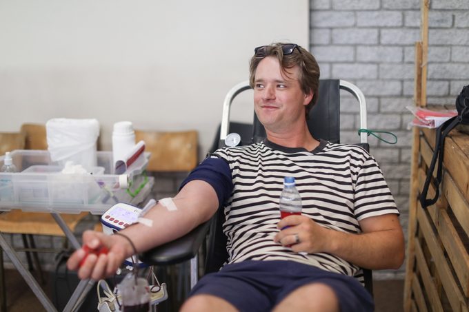 Donating Blood.
