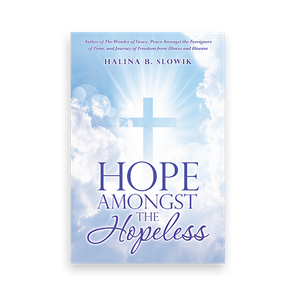 Book cover featuring a cross shining amidst clouds, with text: 