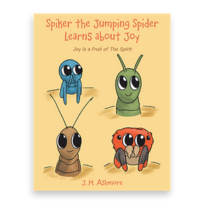 Four colorful cartoon insects look cheerful on a beige background. Text reads: 