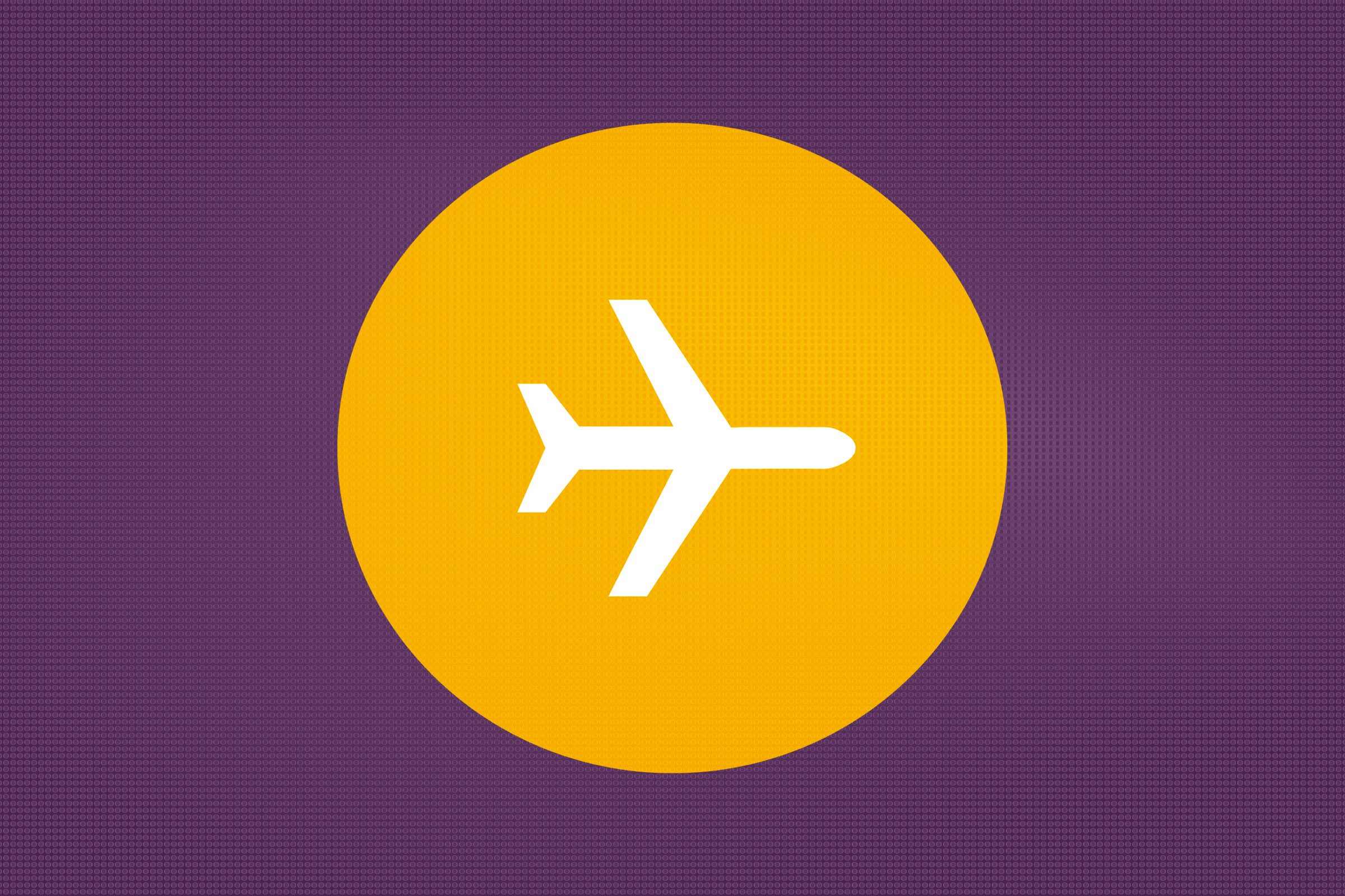 airplane mode icon on a purple background