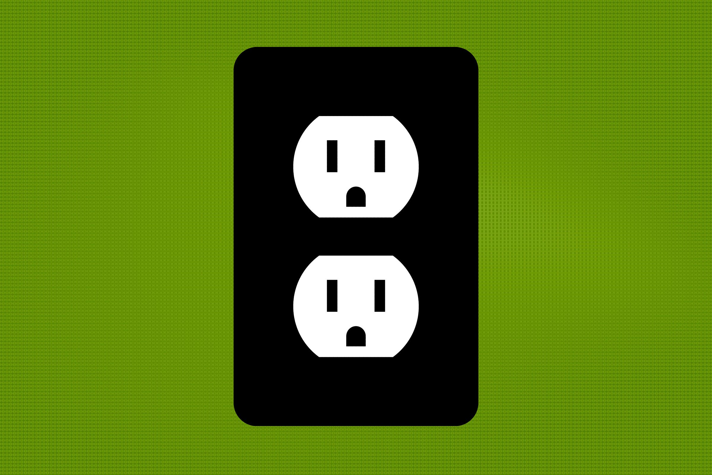 wall socket icon on a green background