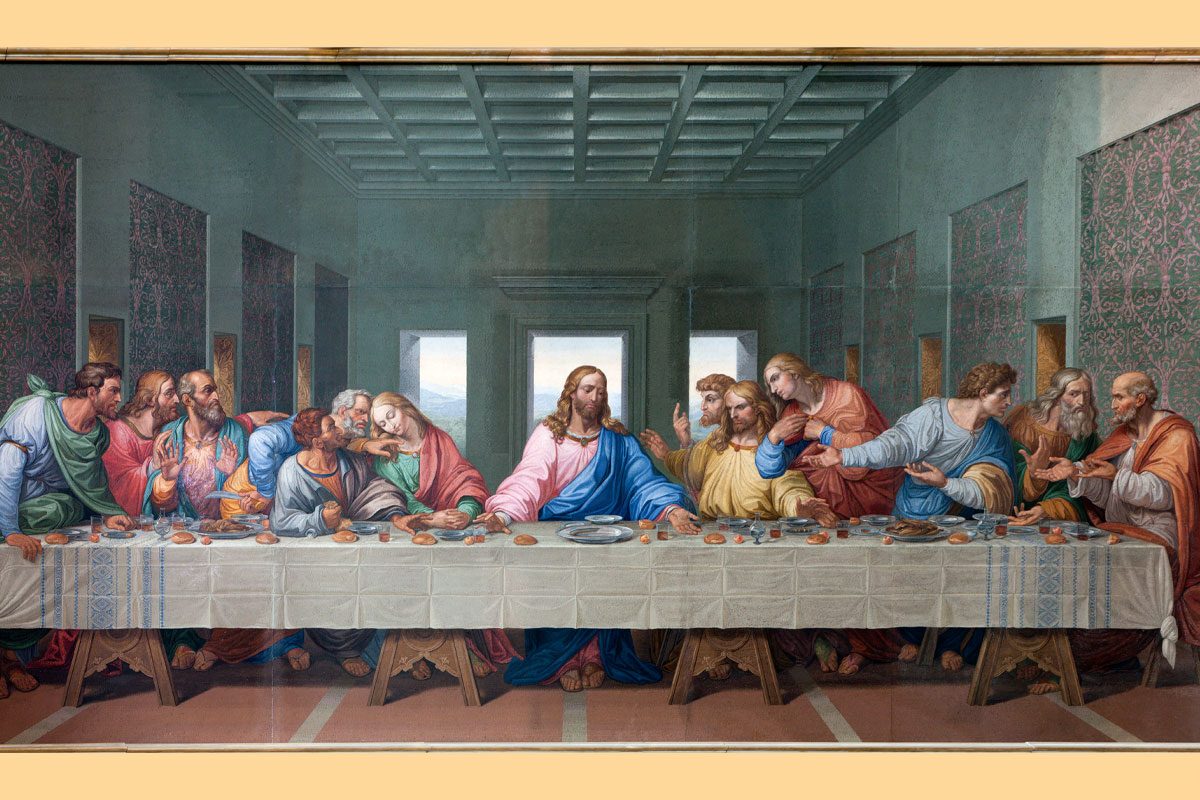 Vienna - Mosaic of Last supper of Jesus by Giacomo Raffaelli from year 1816 as copy of Leonardo da Vinci work